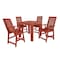 Highwood Usa Weatherly 5pc Square Counter Height Outdoor Furniture Dining Set AD-CNW44-RED - alternate 1